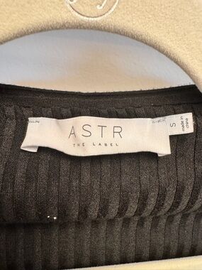 ASTR The Label Black Ribbed Bodysuit